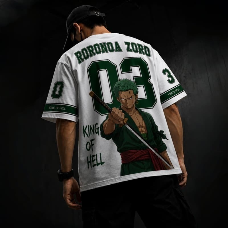 Anime Merchandise T Shirt - Футболка One Piece Roronoa Zoro, модная,