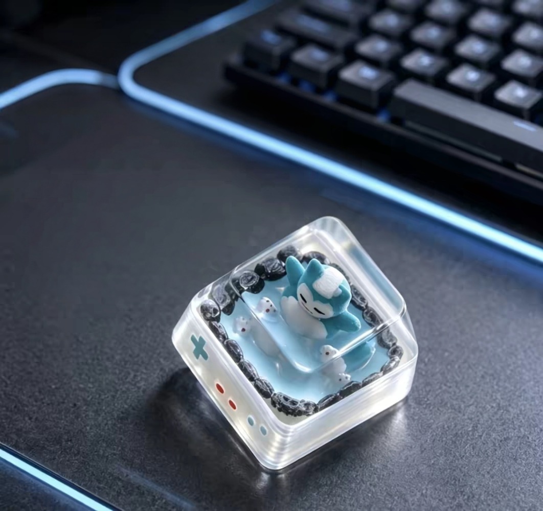Keycap Artisan Anime - Кейкап Pokémon Snorlax из полупрозрачной смолы,