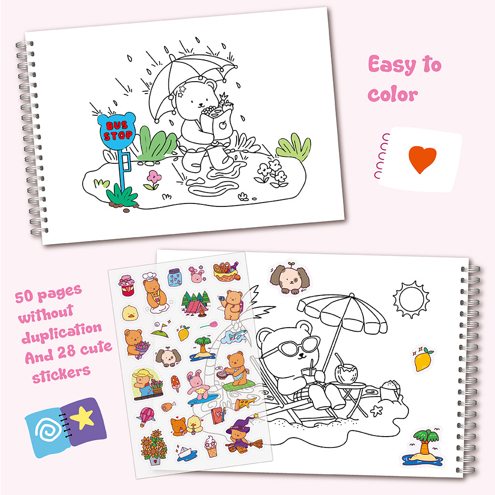 Набор книг-раскрасок с очарова – обзор и цена Sticker Sheet Set